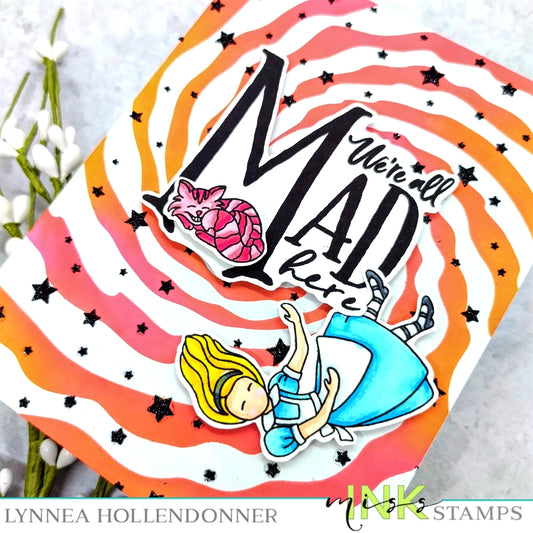Double Stenciled Alice Card