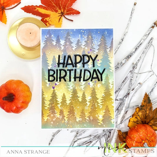 Stencilled birthday card