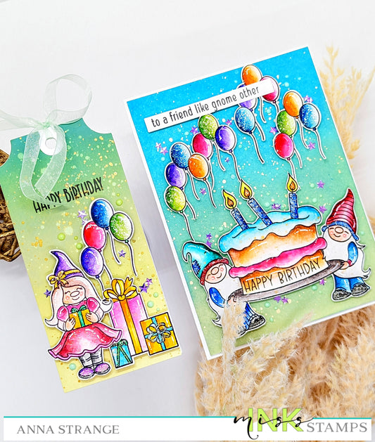 Birthday card with matching tag