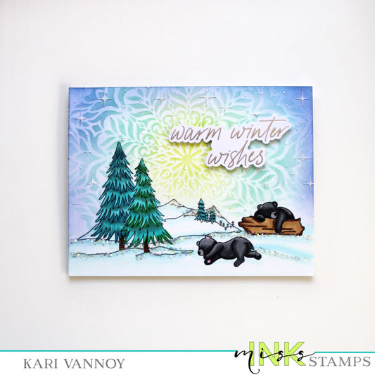 Creating a Stenciled Sky (with sleeping bears)