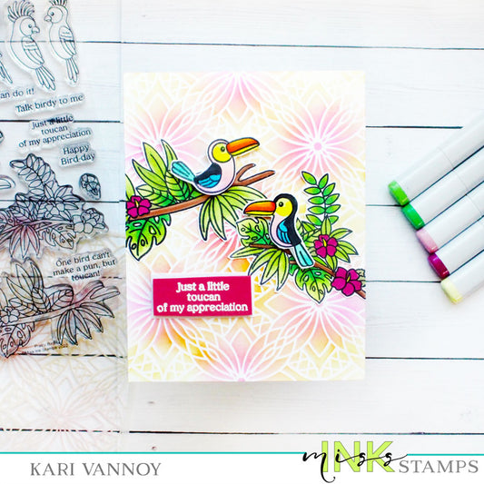 Tropical Card with NEW stencil!