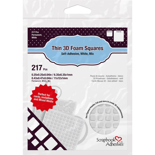 Scrapbook Adhesives Thin 3D Adhesive Foam Squares 217/Pkg--White