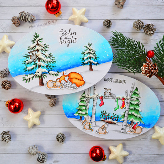 Watercolored Holiday Scenes