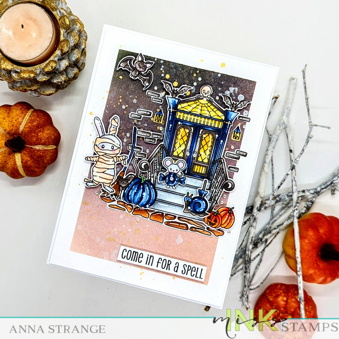 Halloween card with Welcome Home stamp set.