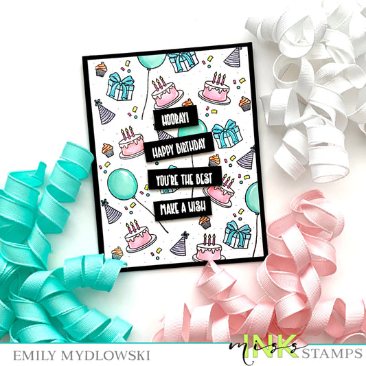 Birthday Celebration Card & Stamped Patterned Paper