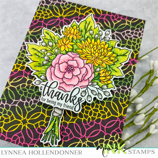 Bold Stenciling Over Cardstock Strips