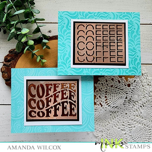 New Free with Purchase Coffee Stencil Cards and a Tag