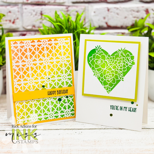 Easy Ink Blended Cardmaking Tutorial with Stencils