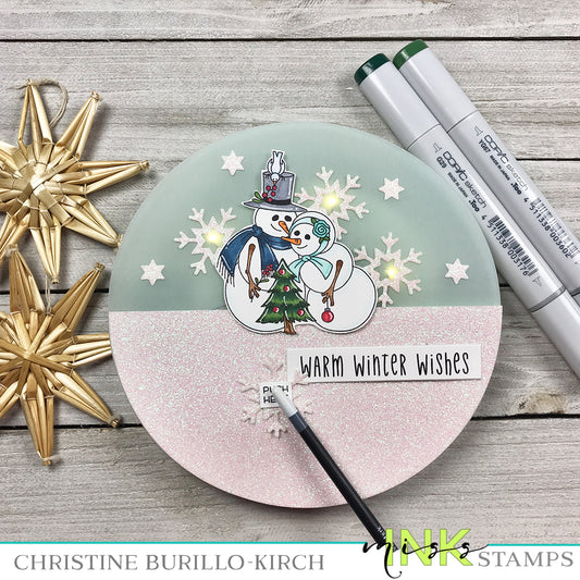 Snow Couple Light up Pendulum Card