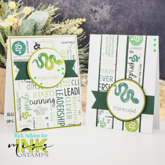 Two Cards from One Stamped Panel: Turnabout Stamping with the Cunning Stamp Set