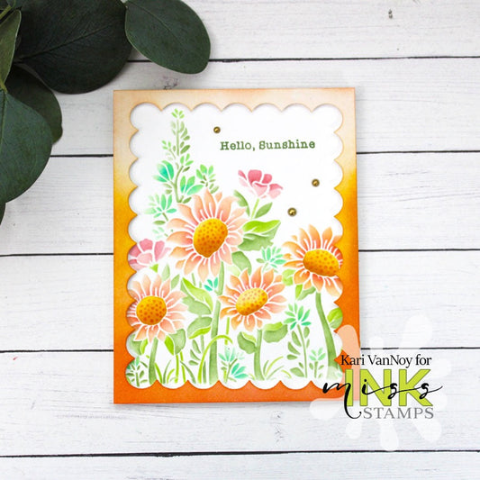 Spring Faux Shaker with Wildflowers Stencil