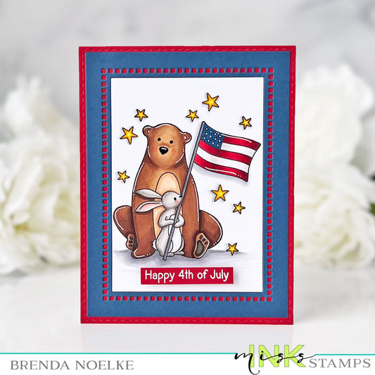 Happy 4th of July - Patriotic Bear & Bunny