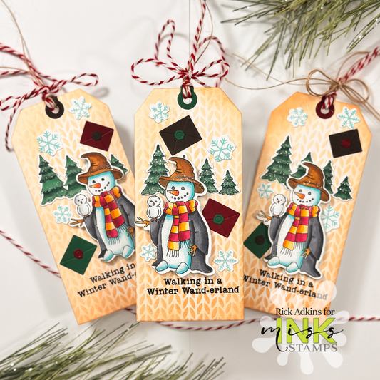 Winter Wand-erland Tags • Snow Wizard + Horizon Pines • Miss Ink Stamps