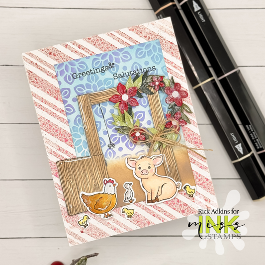 A Farm-Fresh Twist on a Christmas Wreath Card