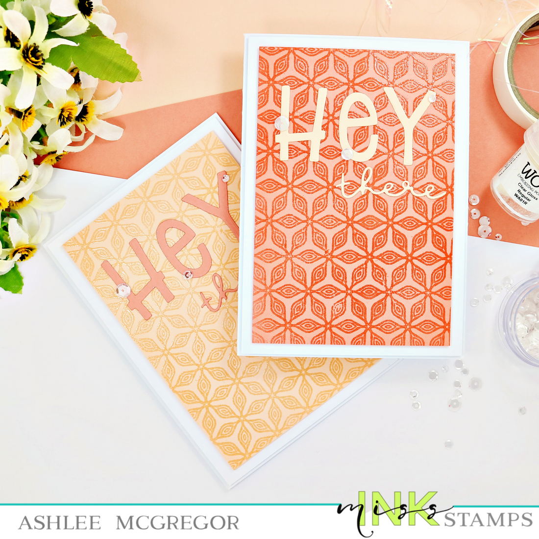 Background stamps and clear embossing!!