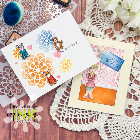 Clean & Simple Meets Scene Building: 2 Cards with Whodunnit Stamps