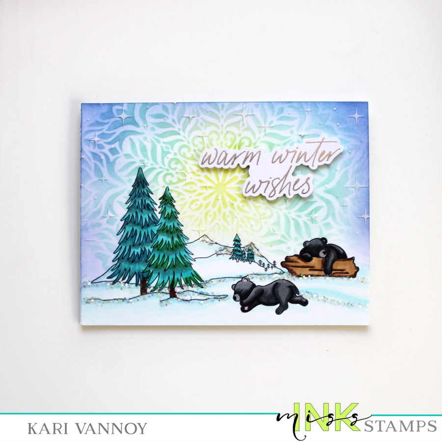 Creating a Stenciled Sky (with sleeping bears)