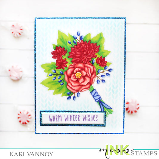 No-Line Coloring Holiday Bouquet