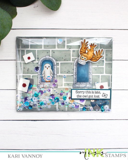 Full Shaker card with the New Postage, Seal & Shaker Collection Die Set