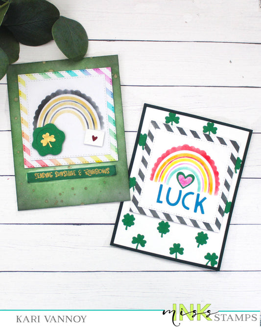 Lucky Rainbow Cards using Small Die Cuts