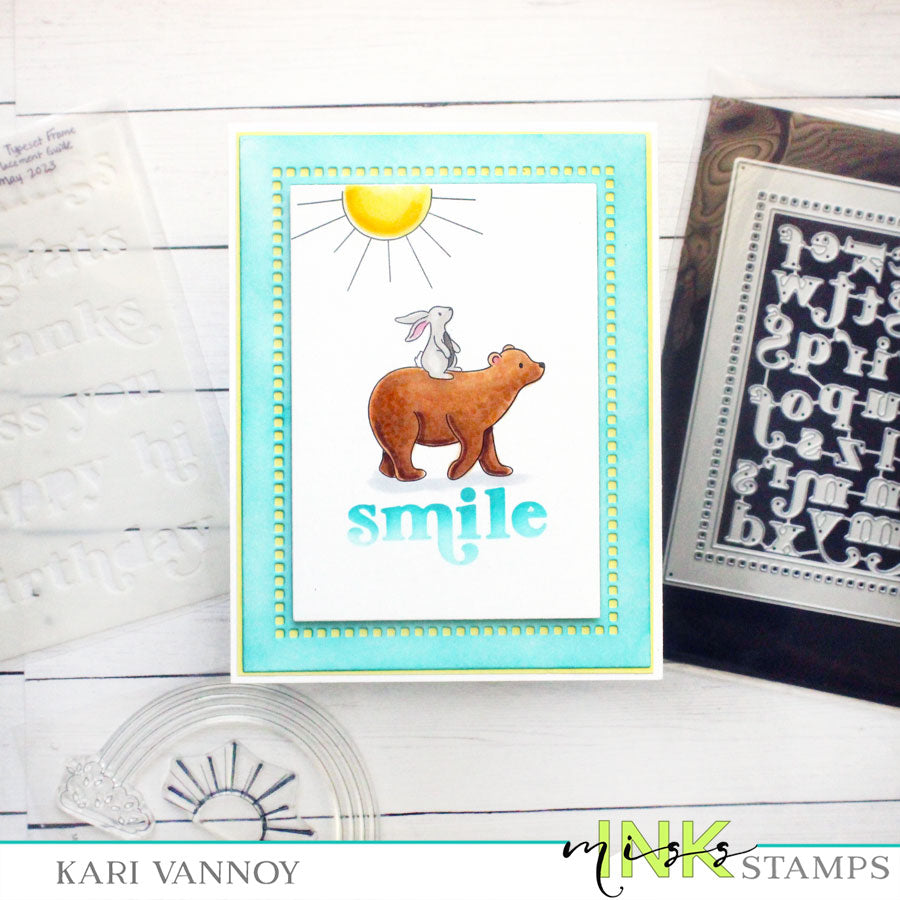 NEW Rainbow Bear & Bunny Stamp Set