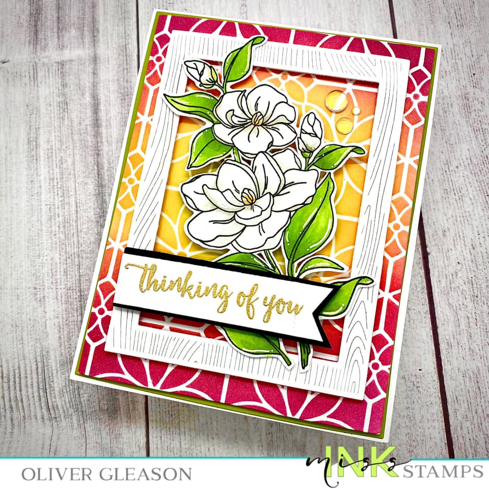 Floral Stained Glass Stencil